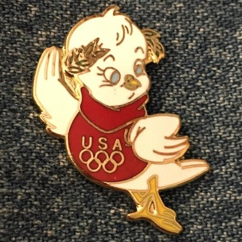 1988 Seoul Olympic Pin ~ Dove ~ Scooter ~ #1 of 4 ~ Hanna-Barbera ~ Olympikids